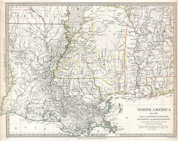 map of louisiana and mississippi North America Sheet Xiii Parts Of Louisiana Arkansas Mississippi map of louisiana and mississippi