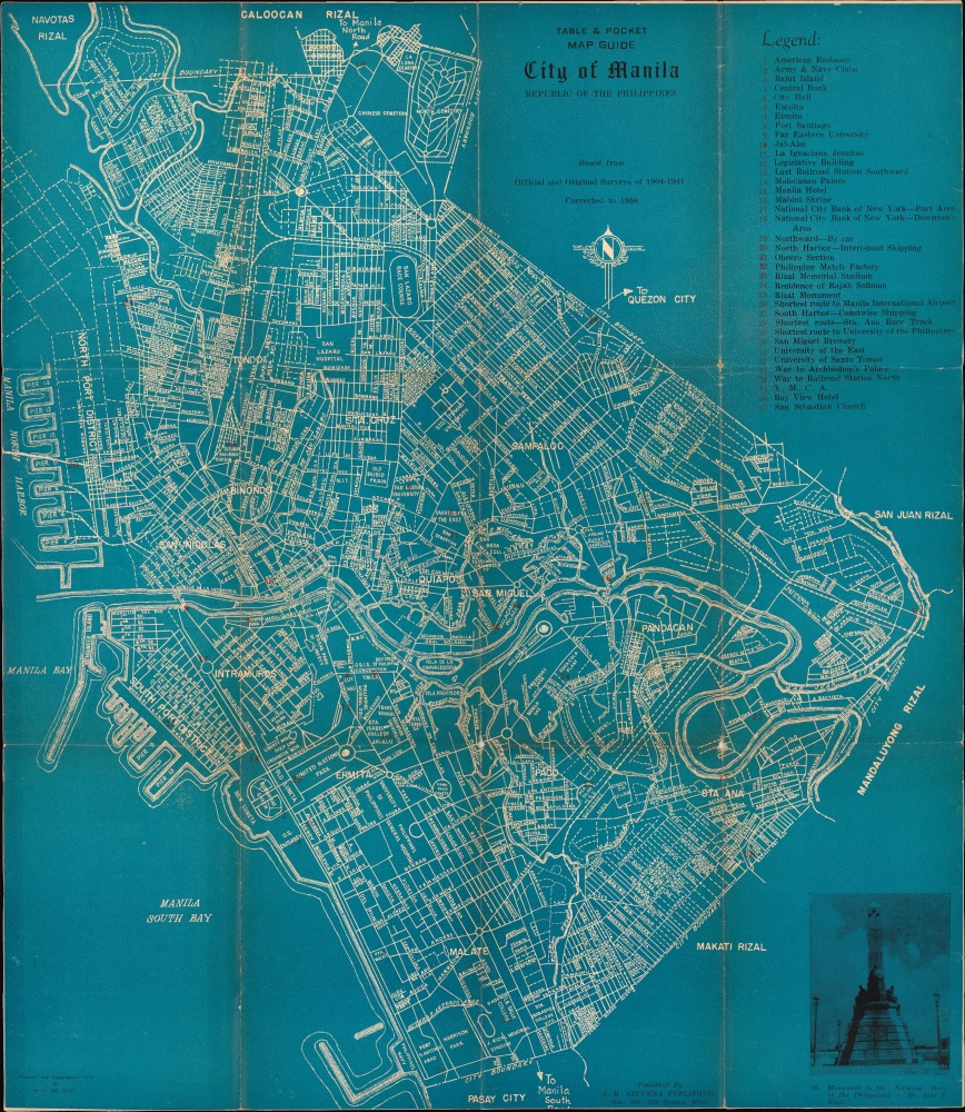 Table and Pocket Map Guide City of Manila Republic of the Philippines. - Main View