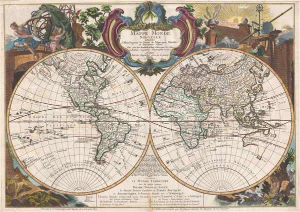 Mappe monde nouvelle : dediée a monseigneur le comte de Maurepas