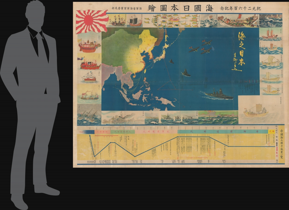 海國日本圖繪  紀元二千六百年紀念 / [Depiction of Maritime Japan, to Commemorate the 2600th Anniversary of the Imperial Family]. - Alternate View 1