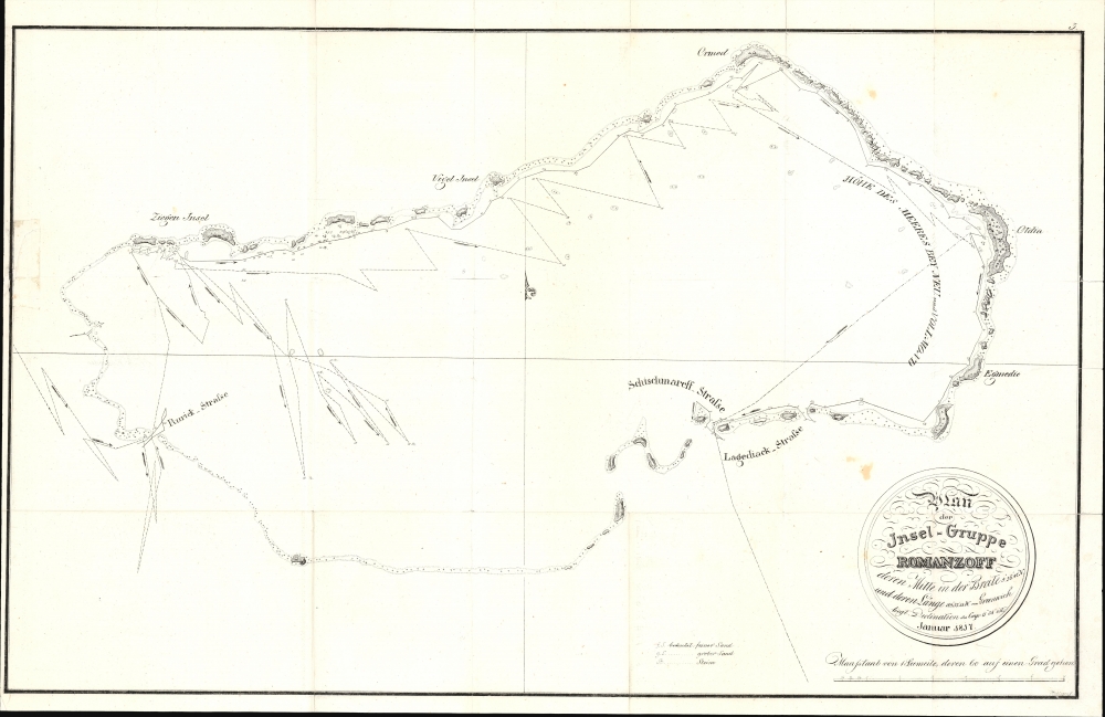 1821 Otto von Kotzebue Map of the Marshall Islands