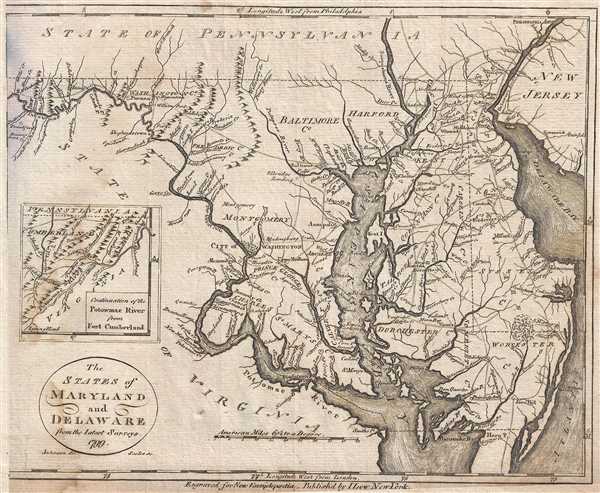 The States of Maryland and Delaware from the latest surveys. 1799. - Main View