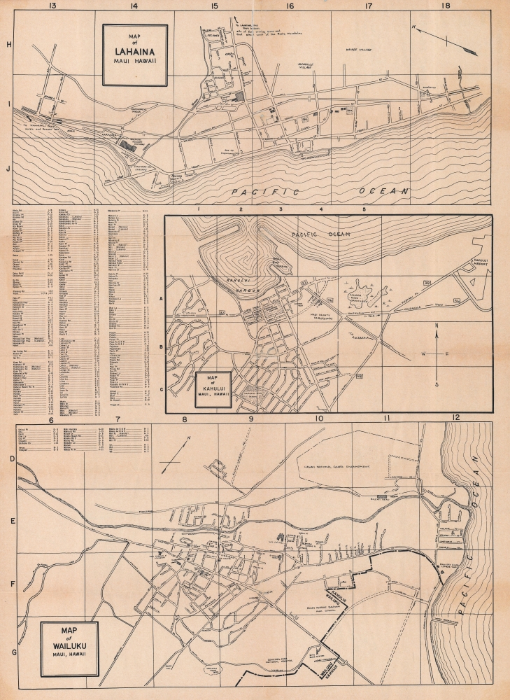 Map of the Island of Maui The Valley Isle. Sightseeing Guide. - Alternate View 1