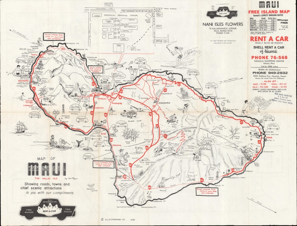 Map of the Island of Maui The Valley Isle.: Geographicus Rare Antique Maps