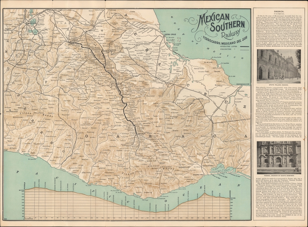 1897 Poole Bros. Map of the Mexican Southern Railway