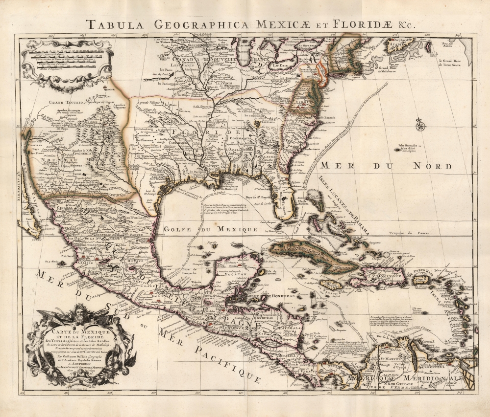 Carte du Mexique et de la Floride des Terres Angloises et des Isles ...