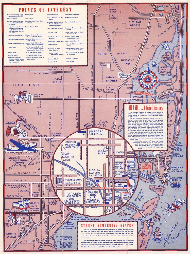 Official Map American Legion Miami Convention. - Main View