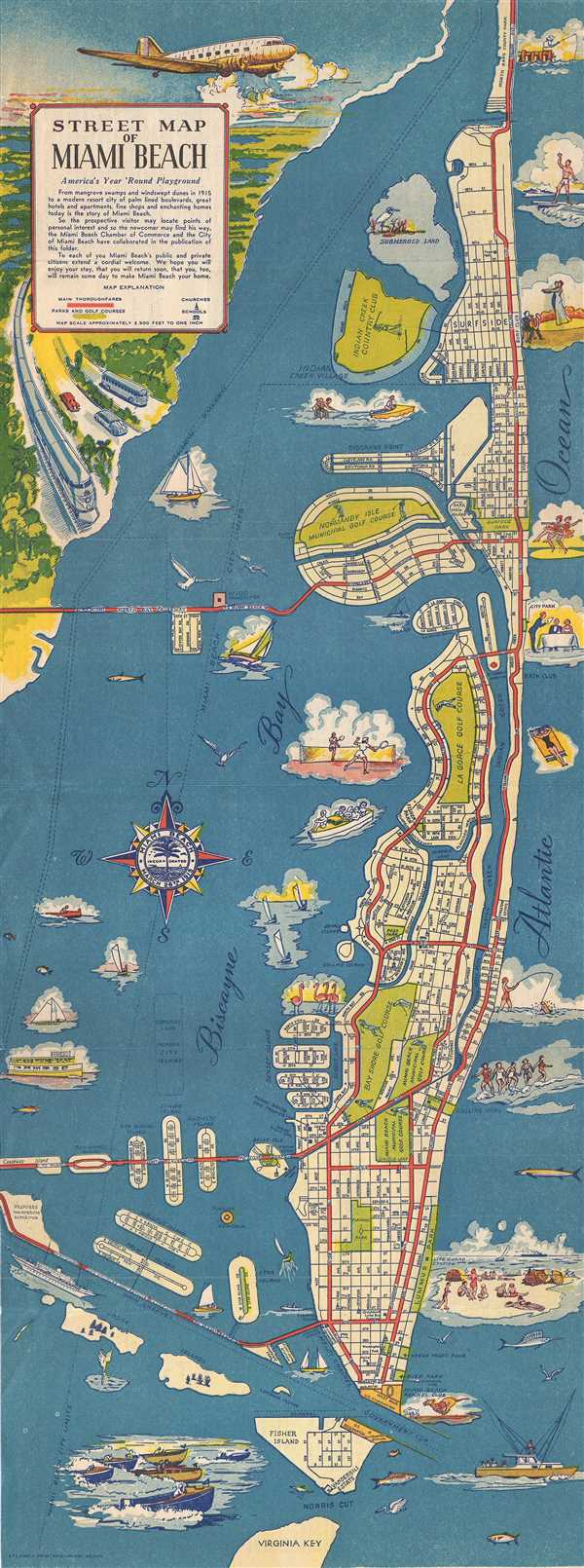 Street Map of Miami Beach. - Main View