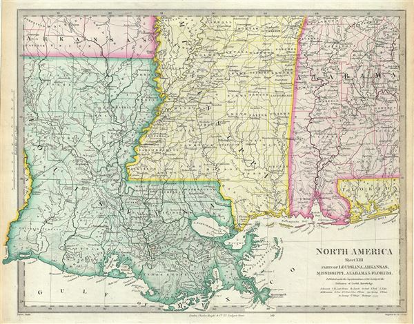 map of louisiana mississippi alabama and florida North America Sheet Xiii Parts Of Louisiana Arkansas Mississippi map of louisiana mississippi alabama and florida