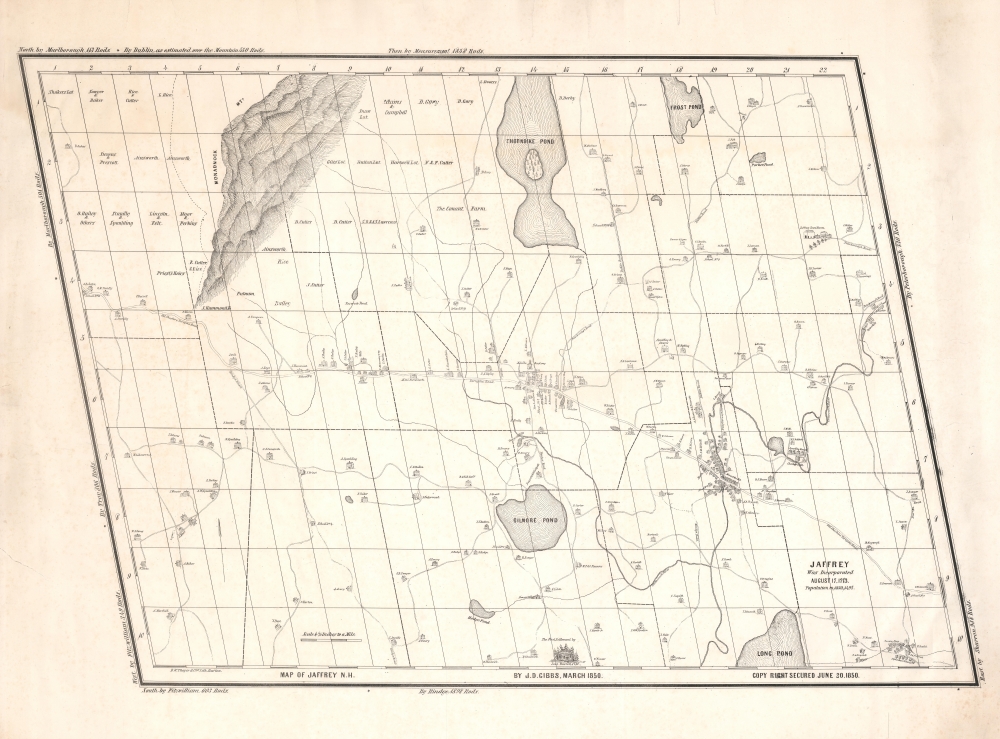 Map of Jaffrey N.H. by J. D. Gibbs, March 1850.: Geographicus Rare ...