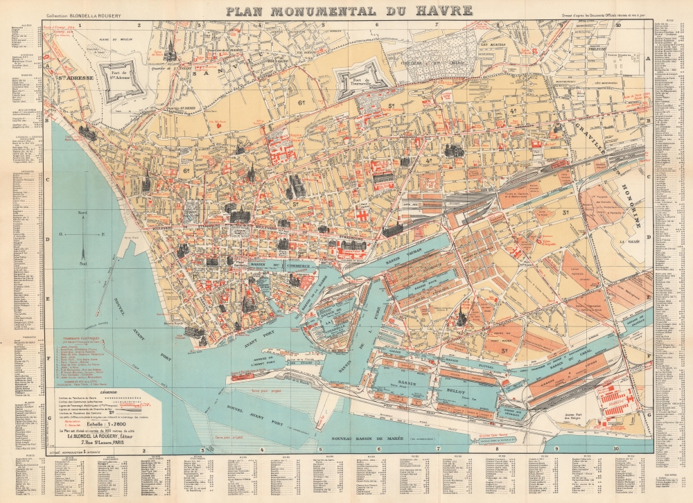 1948 Blondel La Rougery Pictorial Map of Le Havre, France