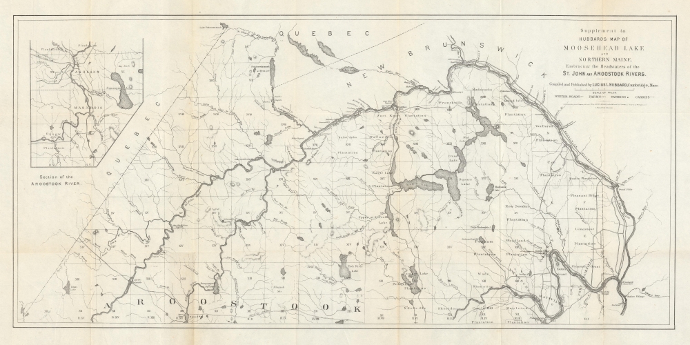 1882 Hubbard Map of Aroostook County, Northern Maine