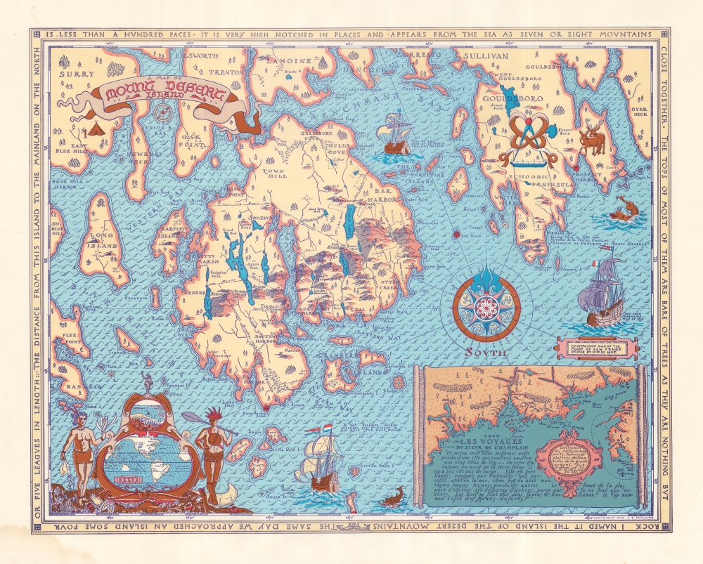 A Map of Mount Desert Island. - Main View