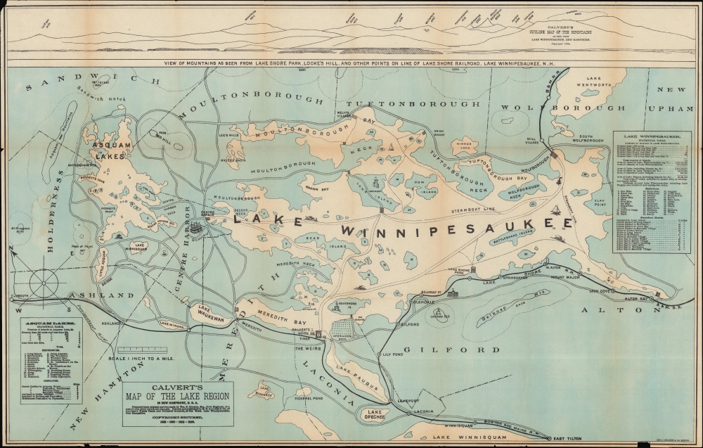 Calvert's Map of the Lake Region in New Hampshire, U. S. A. - Main View