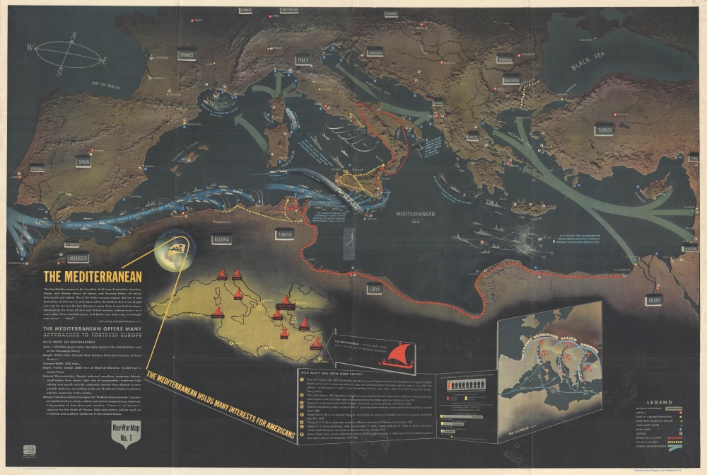 NavWarMap No. 1 The Mediterranean. / NavWarMap No. 2 The South China Sea Area - Alternate View 2