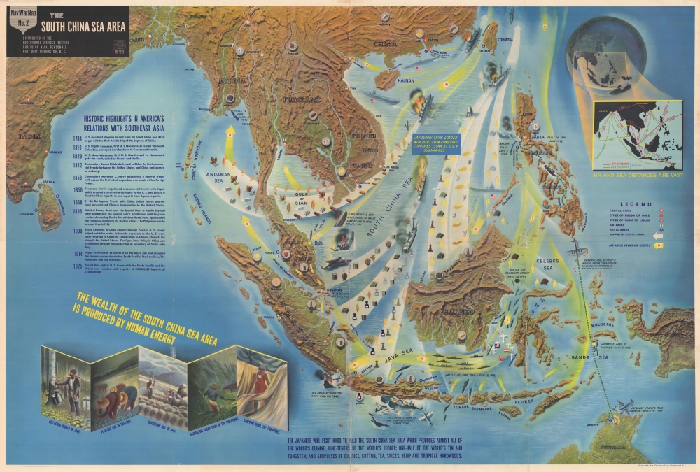 NavWarMap No. 1 The Mediterranean. / NavWarMap No. 2 The South China Sea Area - Alternate View 3