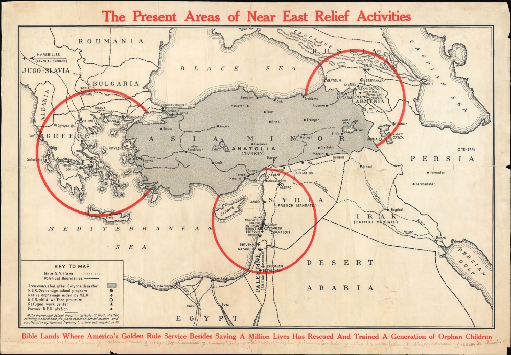 The Present Areas of Near East Relief Activities. - Main View