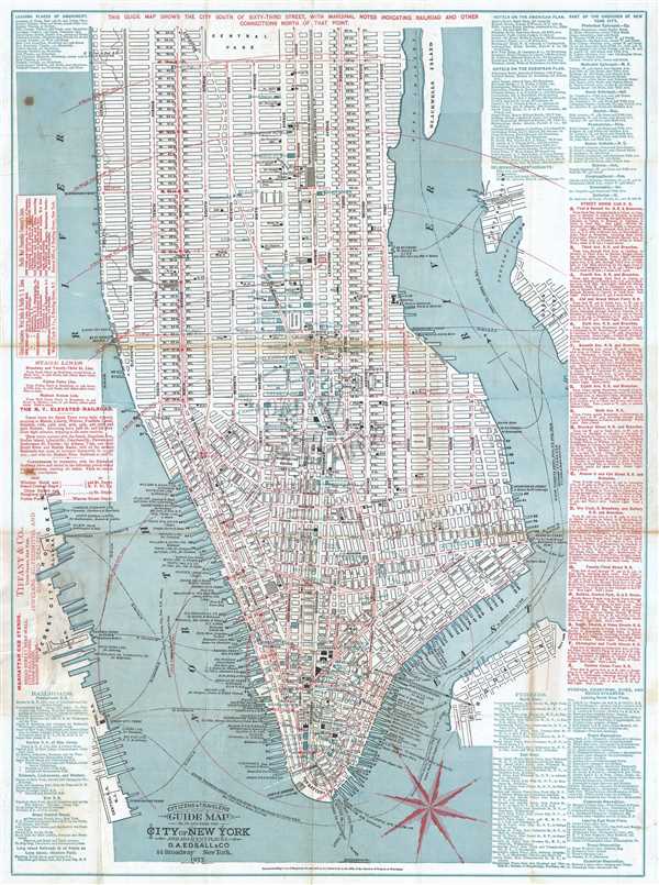 Citizens and Travelers Guide Map in, to and from the City of New York and Adjacent Places. - Main View