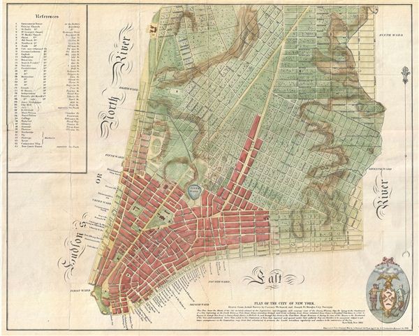 Plan of the City of New York, Drawn from Actual Survey by Casimir Th. Goerck and Joseph Fr. Mangin, City Surveyor. - Main View