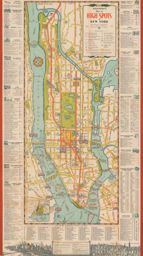 Hagstrom's Map of High Spots in New York. - Main View