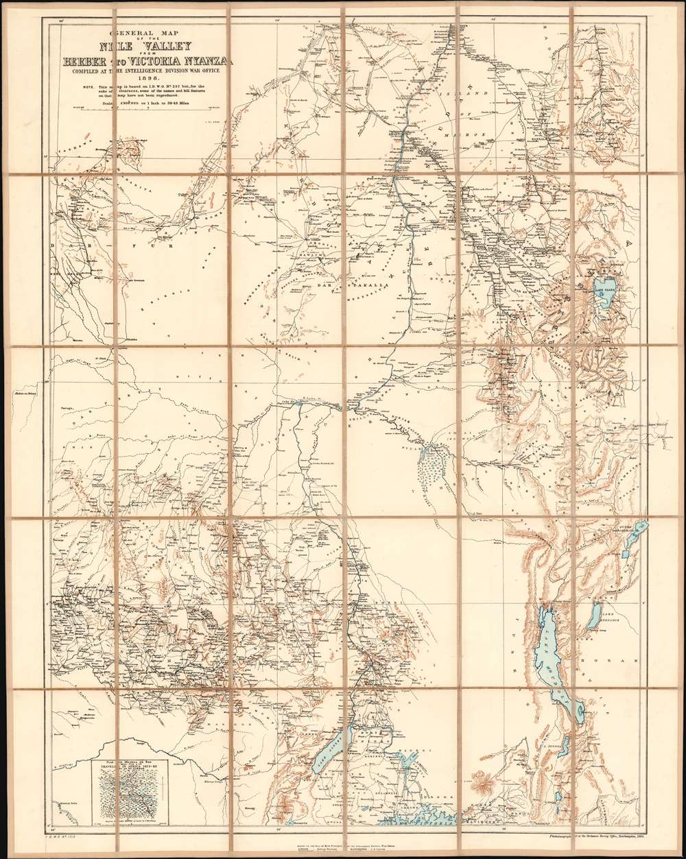 General Map of the Nile Valley from Berber to Victoria Nyanza Compiled at the Intelligence Division War Office 1898. - Main View