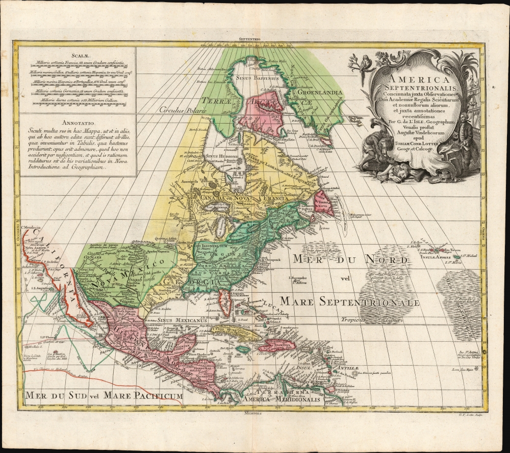 America Septentrionalis. Concinnata juxta observationes Dnn Academiæ Regalis Scientiarum et nonnullorum aliorum, et juxta annotationes recentissimas. - Main View