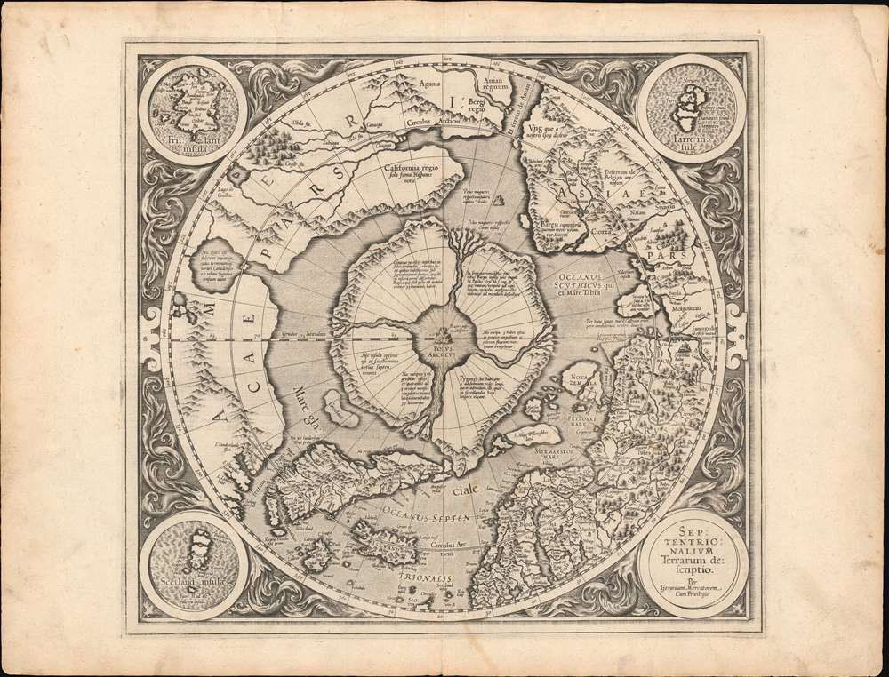 Septentrionalium Terrarum Descriptio Geographicus Rare Antique Maps