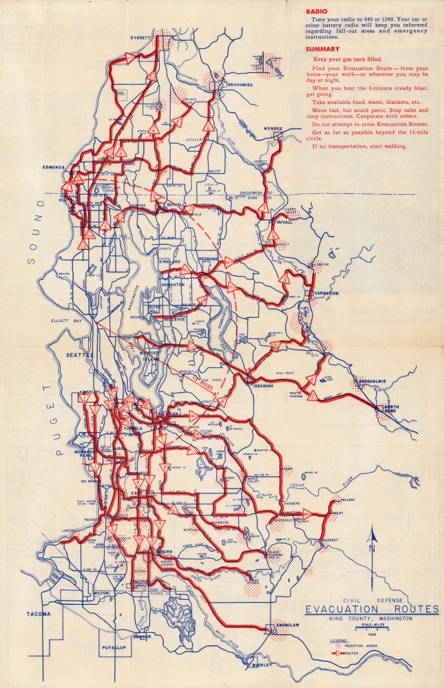 EVACUATE. Don't Sit Under the Mushroom. Civil Defense Evacuation Routes King County, Washington. - Main View