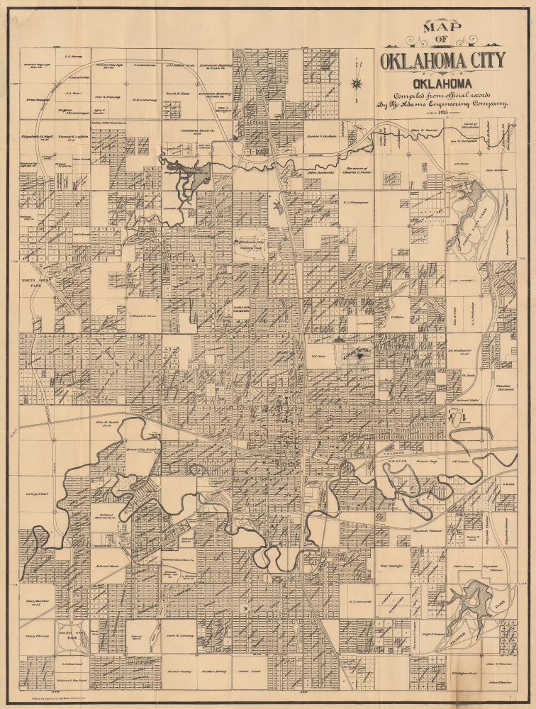 1925 Kenyon / Adams Pocket Plat Map of Oklahoma City, Oklahoma