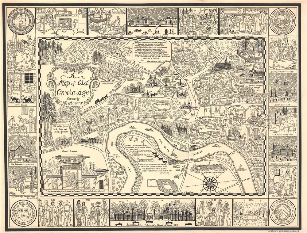 A Map of Old Cambridge Formerly Newtowne. - Main View