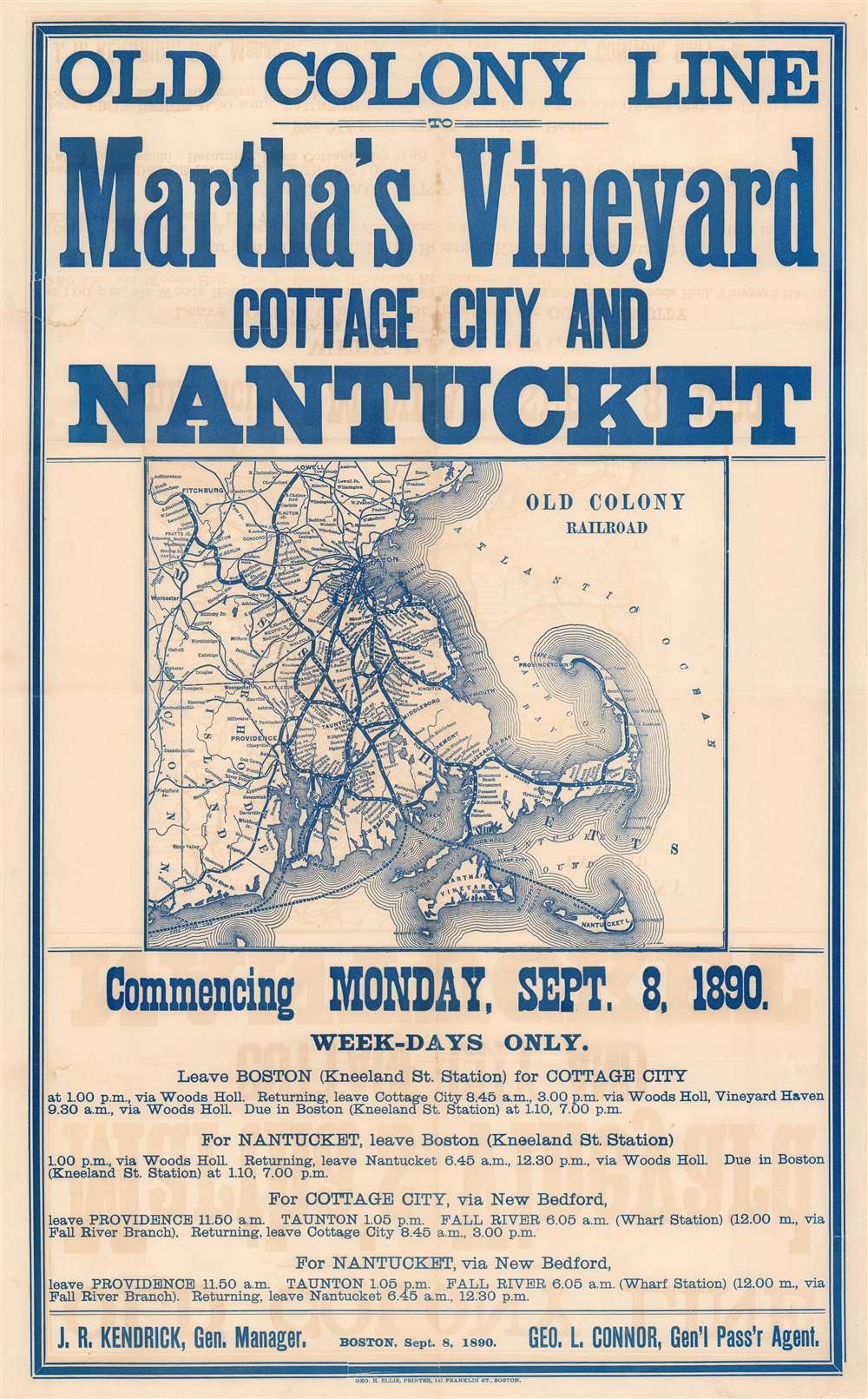 Old Colony Line to Martha's Vineyard Cottage City and Nantucket. - Main View