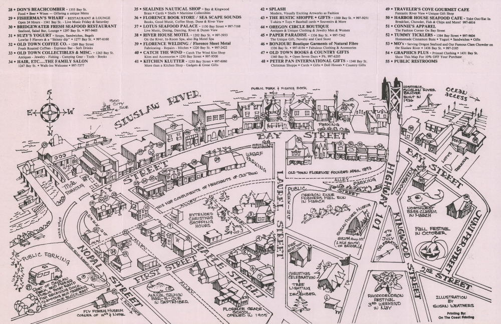 A Walking Map of Old Town Florence On the Waterfront. - Main View