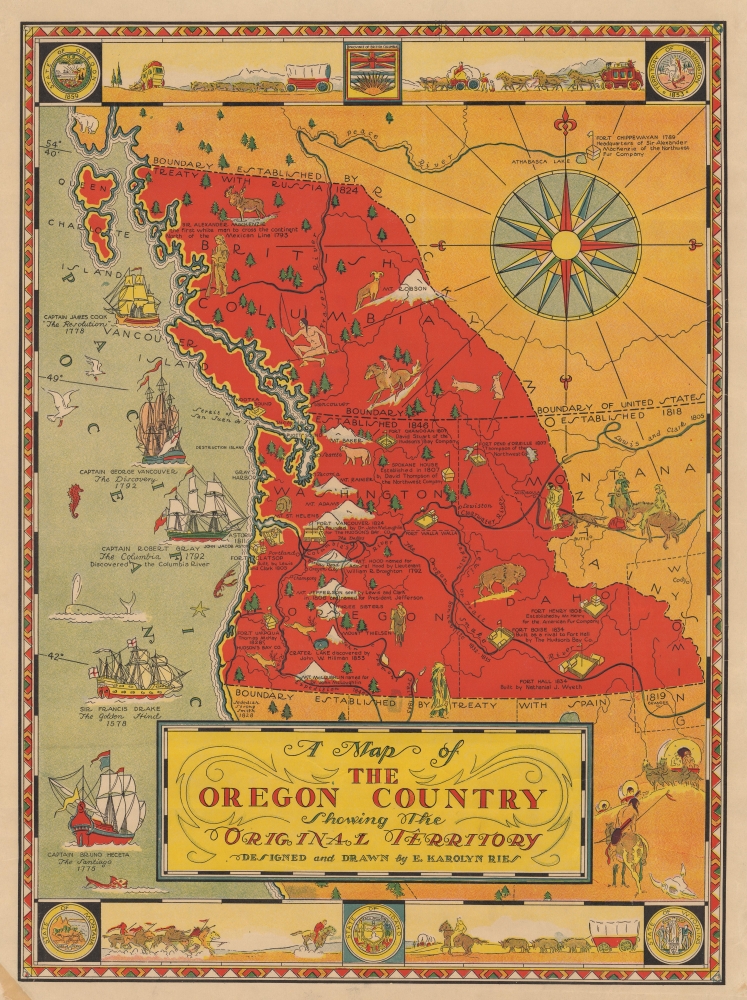 A Map of the Oregon Country Showing the Original Territory. - Main View