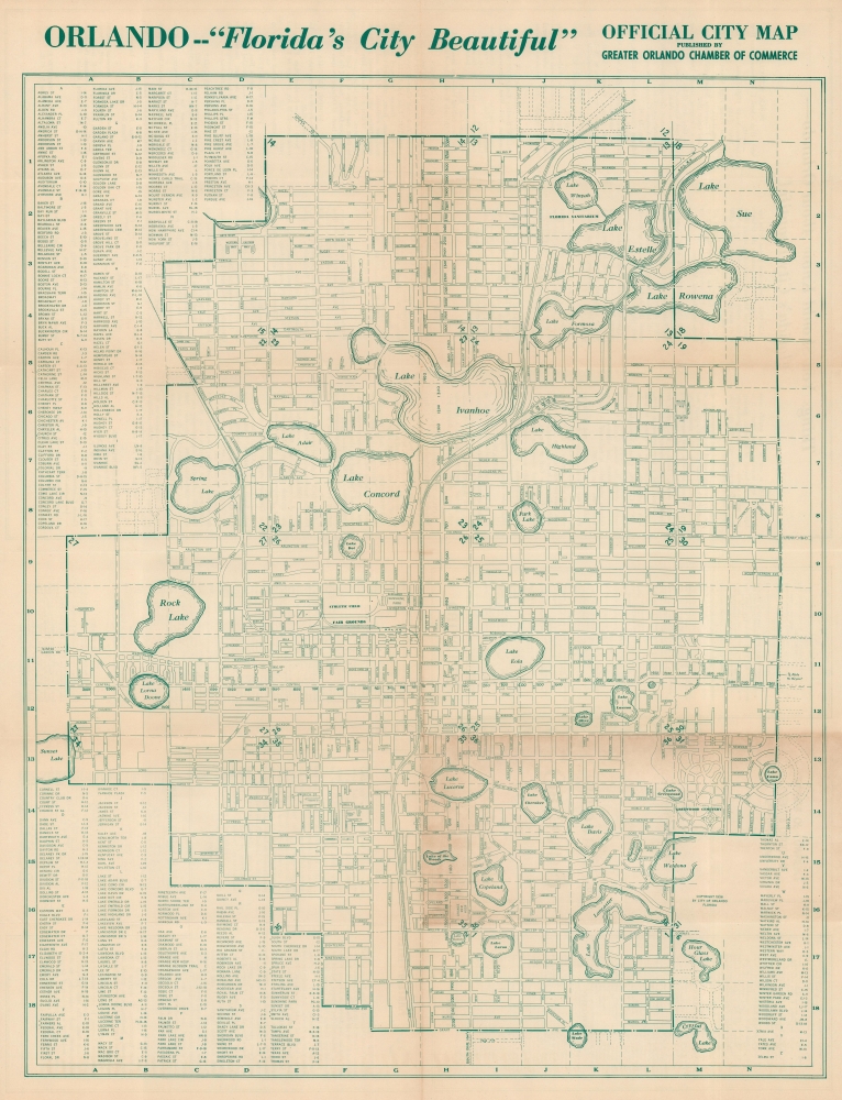 Orlando - 'Florida's City Beautiful'. Official City Map. - Main View