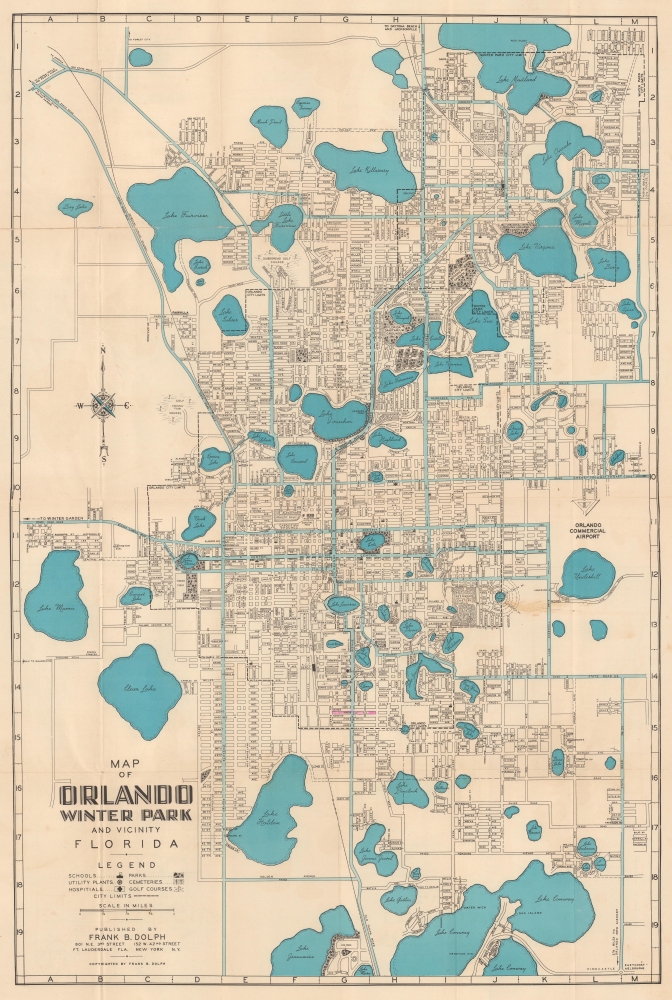 Map of Orlando Winter Park and Vicinity Florida. - Main View