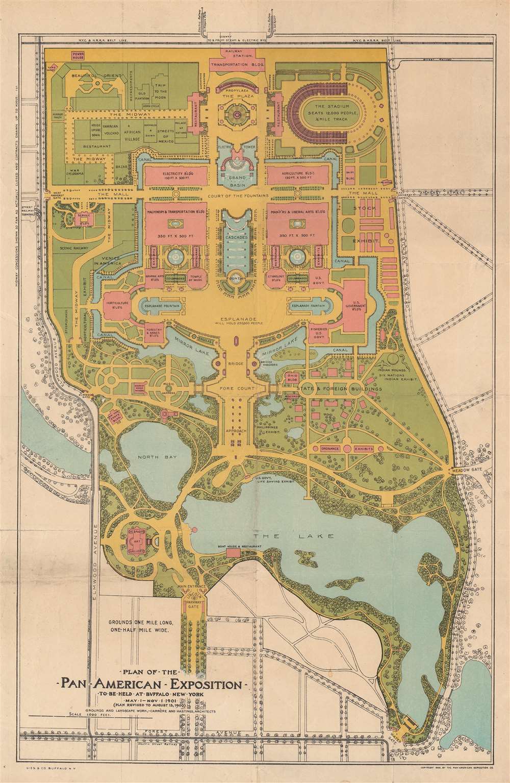 Plan of the Pan American Exposition to the Held at Buffalo New York May 1 - Nov. 1, 1901. - Main View