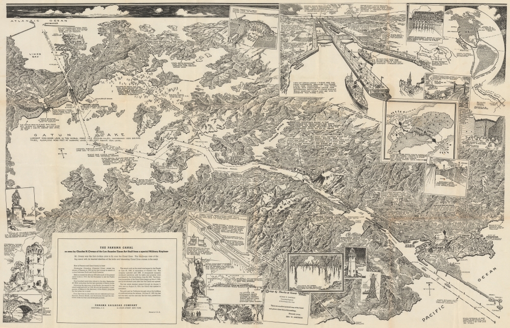 The Panama Canal as seen by Charles H. Owens of the Los Angeles Times Art Staff from special Military Airplane. - Main View