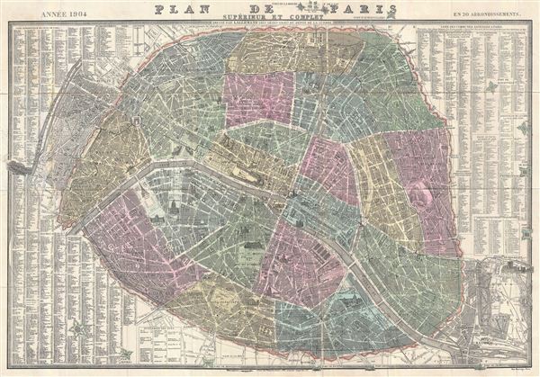Plan de Paris Superieur et Complet. - Main View