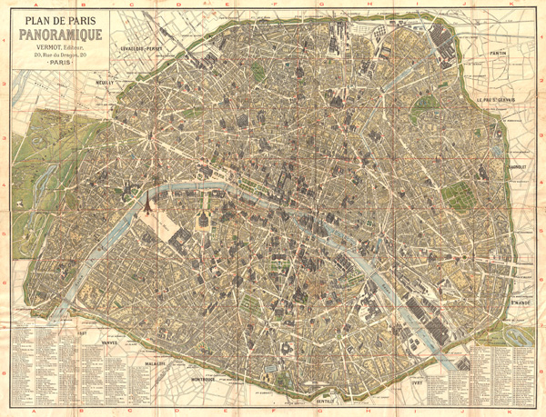Plan de Paris Panoramique. - Main View