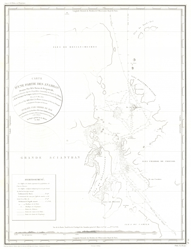 1837 Tardieu Map of Siantan Island, Anambas Islands Regency, Riau Archipelago, Indonesia