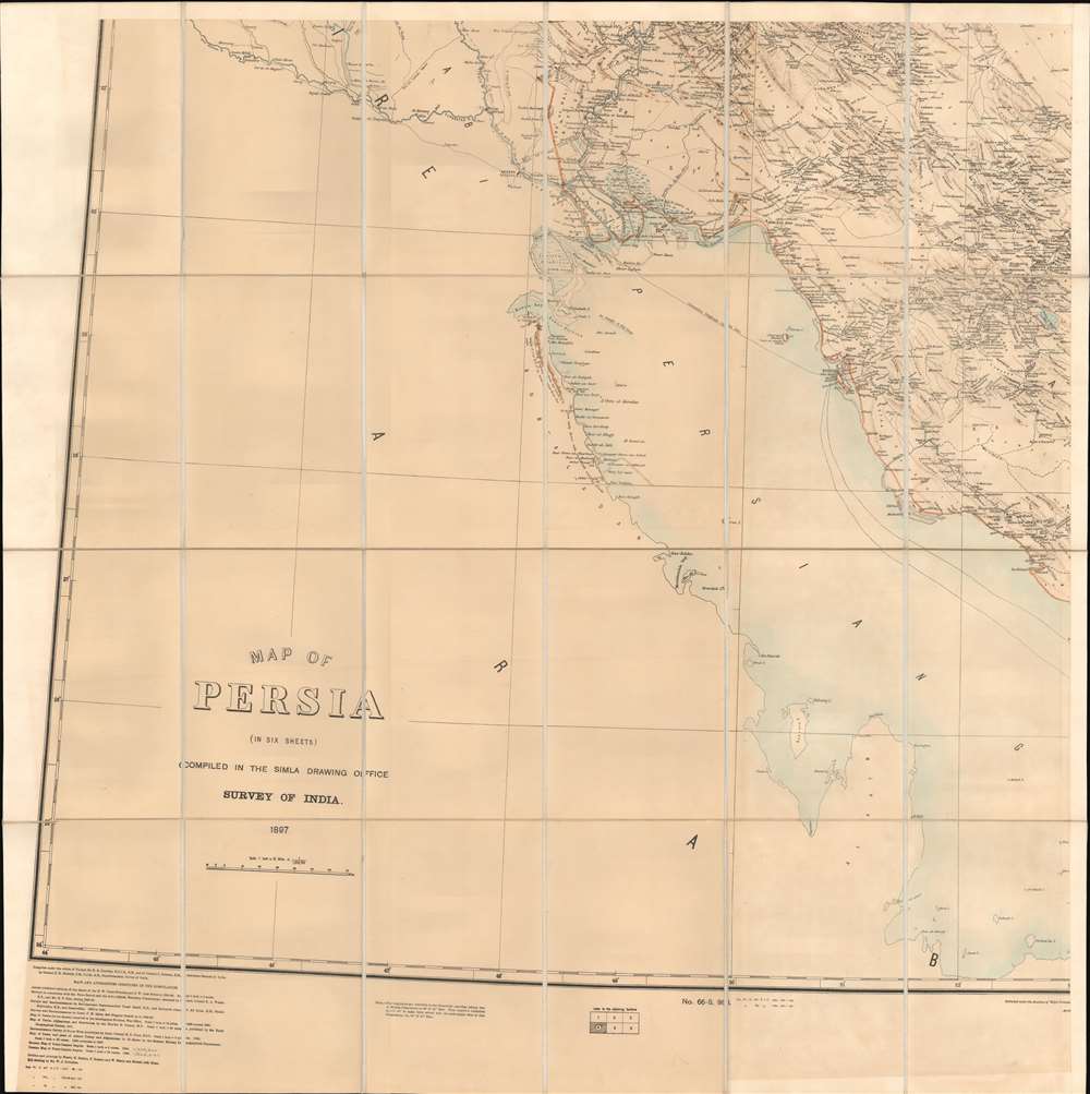 Map of Persia (in Six Sheets) Compiled in the Simla Drawing Office Survey of India. - Alternate View 1