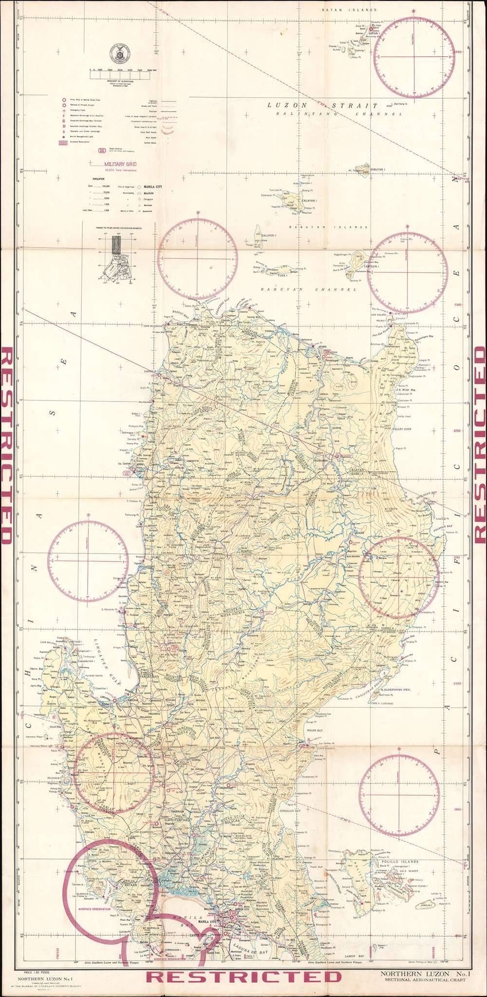 Northern Luzon No. 1 Sectional Aviation Chart. Philippine Aeronautical Chart. / No. 2 Southern Luzon and Northern Visayas. - Alternate View 1