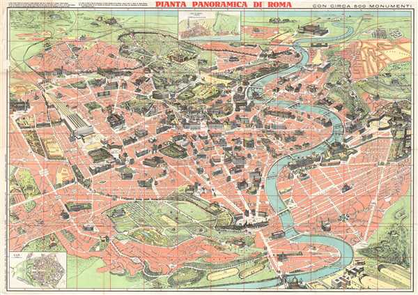 Pianta Panoramica di Roma.: Geographicus Rare Antique Maps