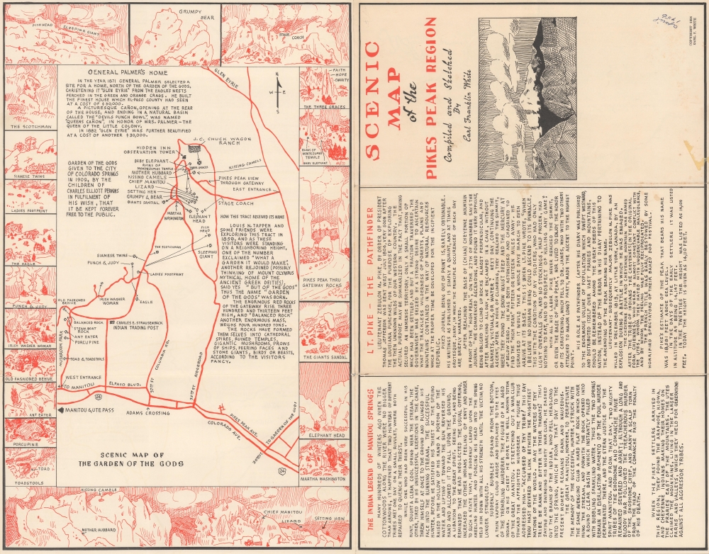 Scenic Map of the Garden of the Gods / Scenic Map of the Pikes Peak Region. - Alternate View 1