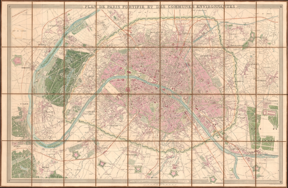 Plan de Paris Fortifié et des Communes Environnantes. - Main View