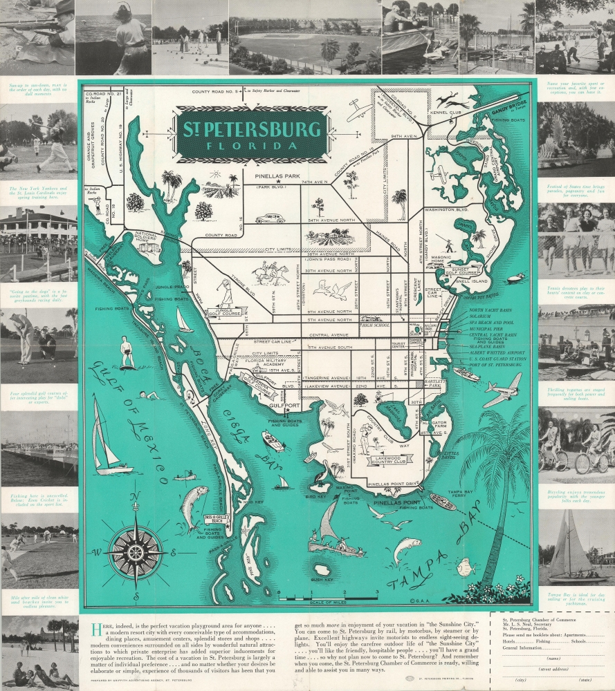 Pleasure Map of St. Petersburg Florida. - Main View