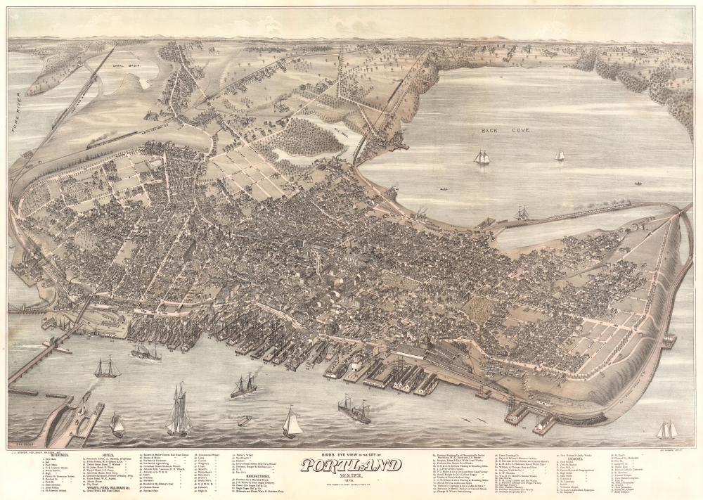 Bird's Eye View of the City of Portland Maine, 1876. - Main View