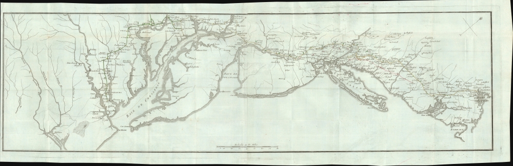 [Revolutionary War Map Showing Rochambeau's March from Boston to the Chesapeake.] - Main View