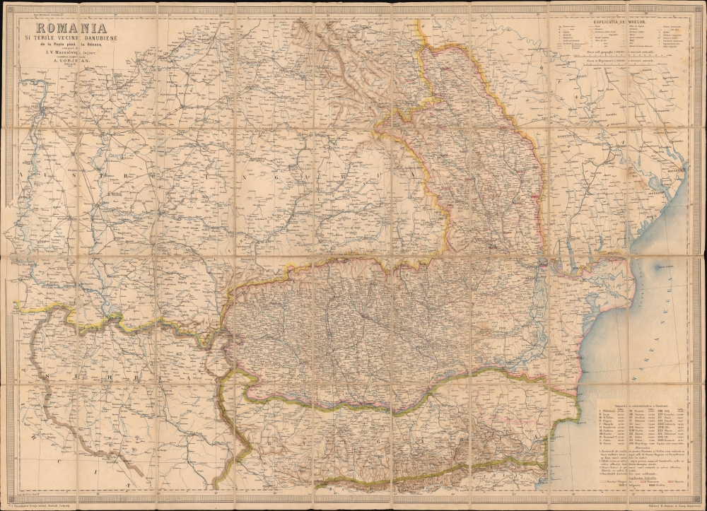 ROMANIA ȘI ȚERILE VECINE DANUBIENE de la Peșta pănă la Odessa; compusă de I. V. Massaloup, Inginer, revadută și complectata de A. Gorjean Ediția III. - Main View