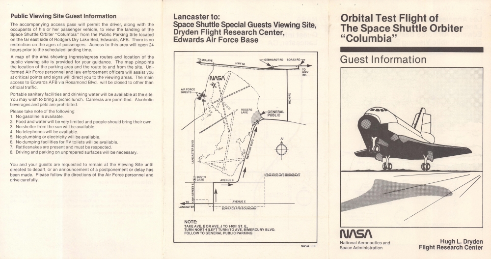 Orbital Test Flight of The Space Shuttle Orbiter 'Columbia'. Guest Information. - Alternate View 1